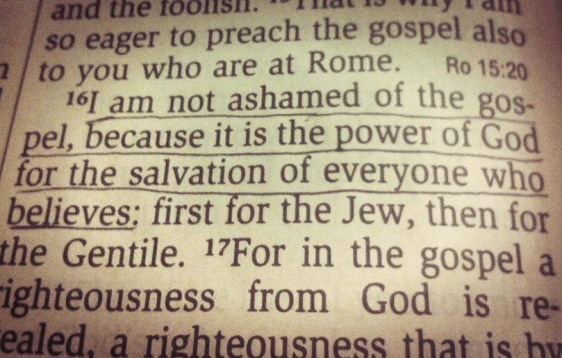 not ashamed of the Gospel
