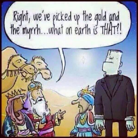 gold, Frankenstein, myrrh