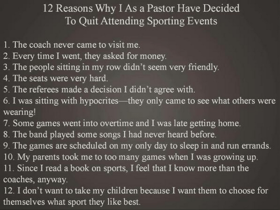 sport events vs church